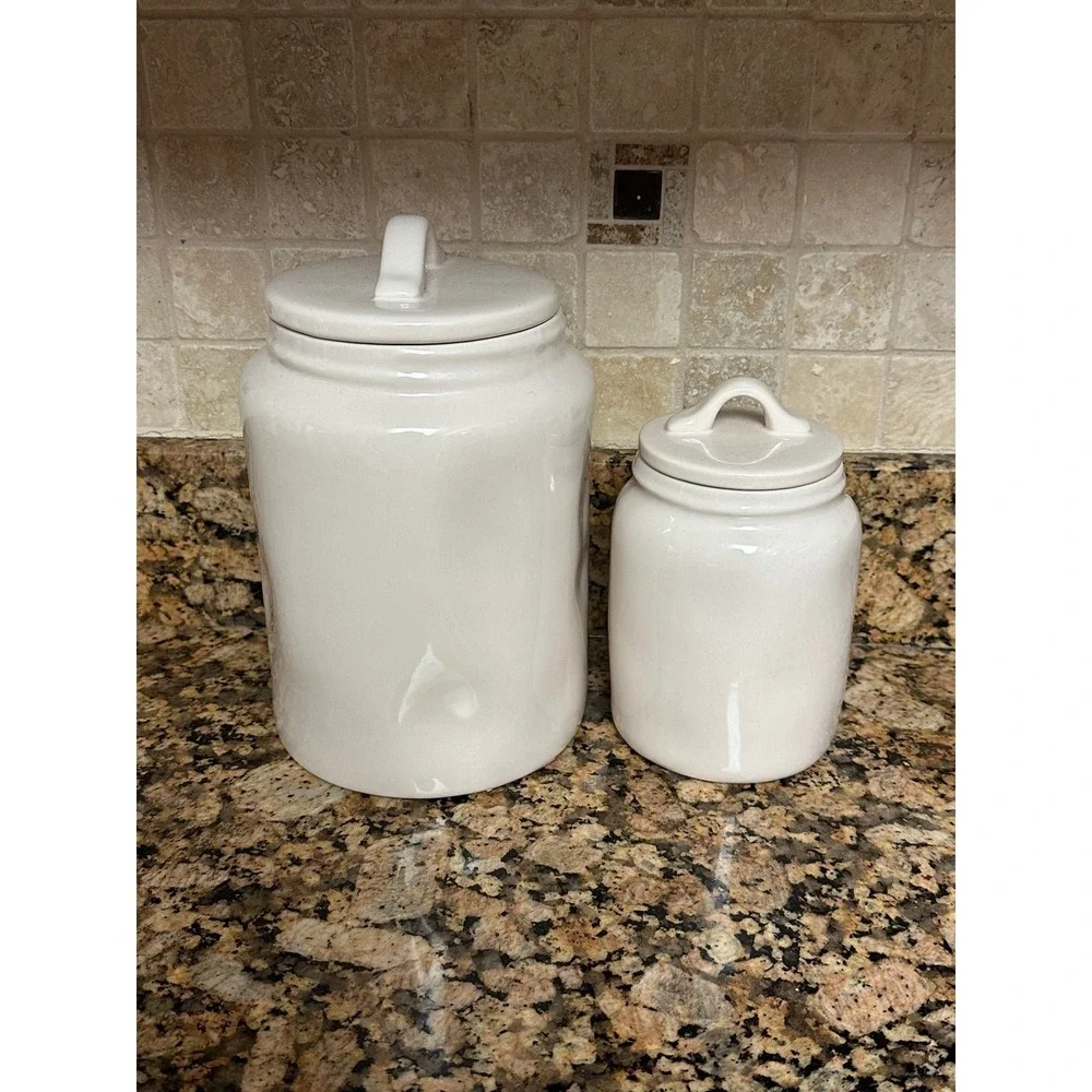 Rae Dunn Black Heart Canister Set - Large‎ and Small